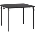 Mainstays 34" Square Resin Fold-in-Half Indoor Outdoor Table, Rich Black