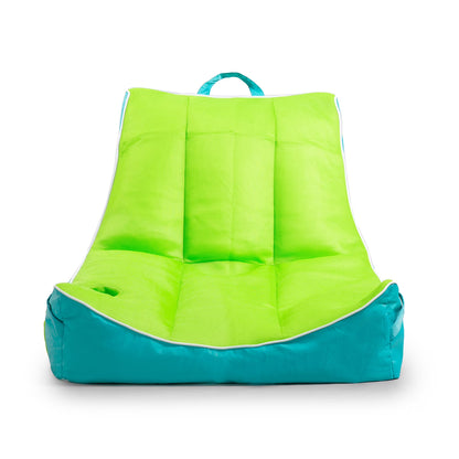 Big Joe Captain's Float No Inflation Needed Pool Lounger with Drink Holder, Blurred Blue Double Sided Mesh, Quick Draining Fabric, 3 feet