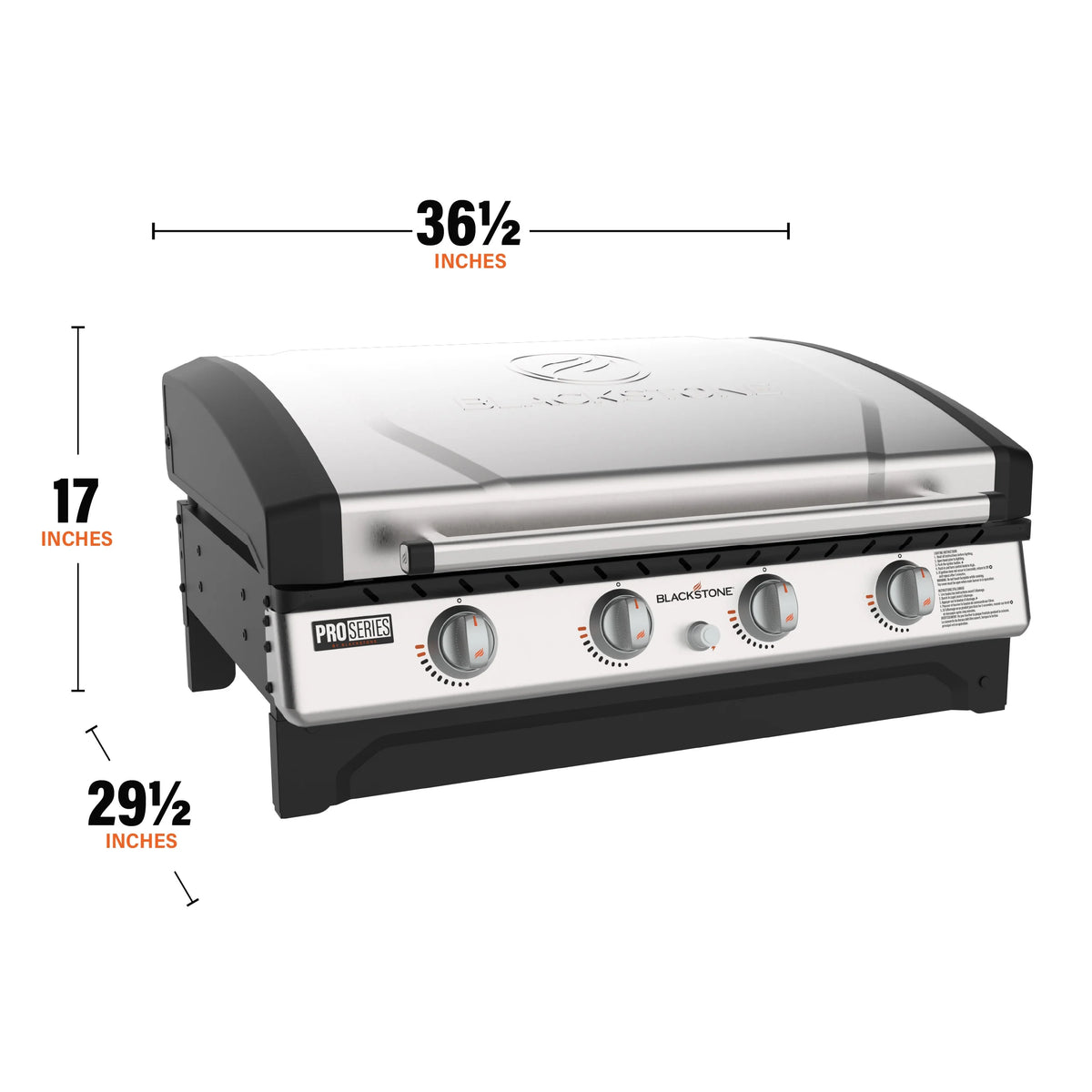 Blackstone Pro Series 4-Burner 36" Propane Omnivore Drop-in Outdoor Griddle with Hood