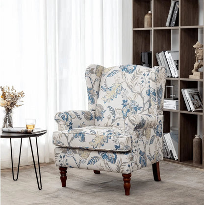 EROMMY Upholstered Accent Chair, Floral Print Fabric Armchair