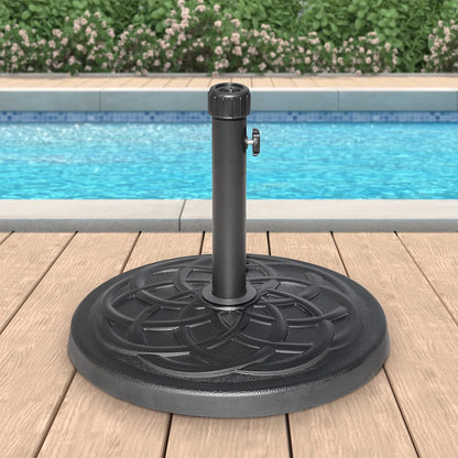 Abble 27lbs Heavy Duty Powder Coated Resin Round Umbrella Base Black