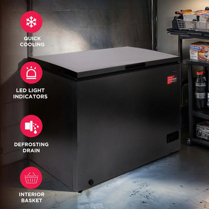 Frigidaire, 5.0 Cu. ft. Chest Freezer, Black Granite Design