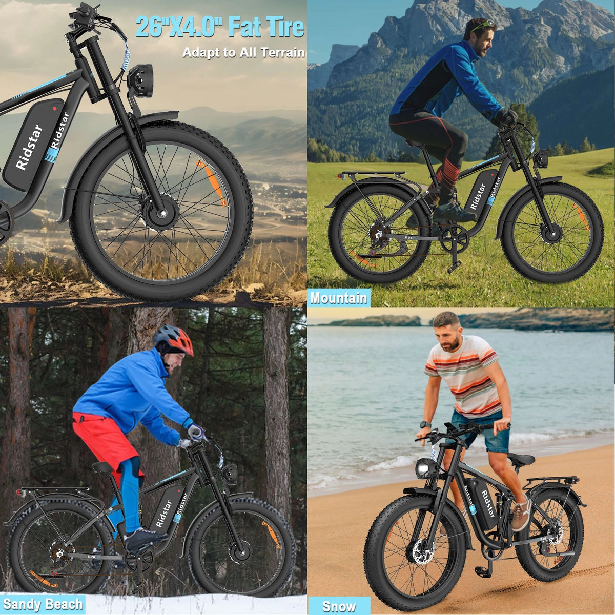 Dual Motor PEAK 3000W Electric Bike for Adults,31mph 48V 23Ah Electric Bicycle,26" Fat Tire Mountain Bike UL2849