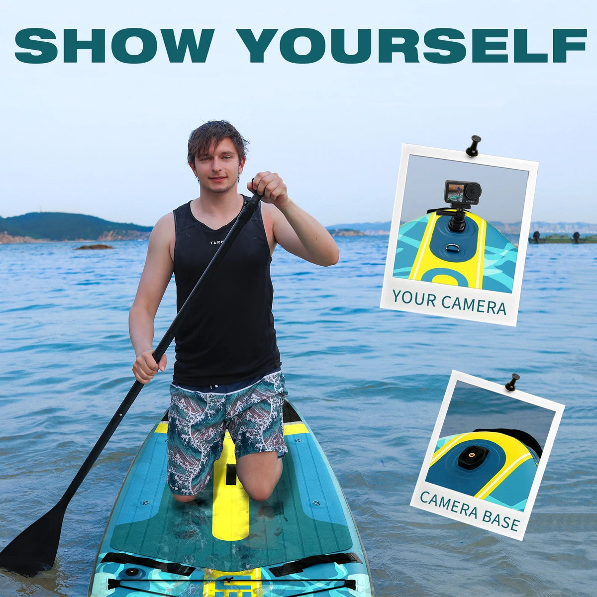 Genreen Inflatable Fishing Paddle Board 11" Stand up Paddle Board with Full SUP Premium Accessories