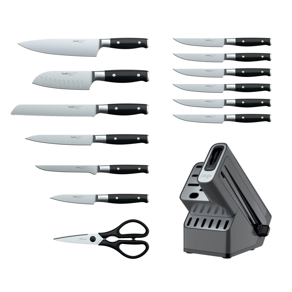 Ninja Foodi NeverDull Premium 14pc German Stainless Steel Knife System & Built-in Sharpener, K32014