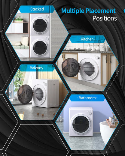 TABU Portable Washer and Dryer Set, 19LBS Portable Washing Machine & 13LBS Compact Dryer (White)