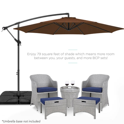 Best Choice Products 10ft Offset Hanging Outdoor Market Patio Umbrella w/ Easy Tilt Adjustment - Tan