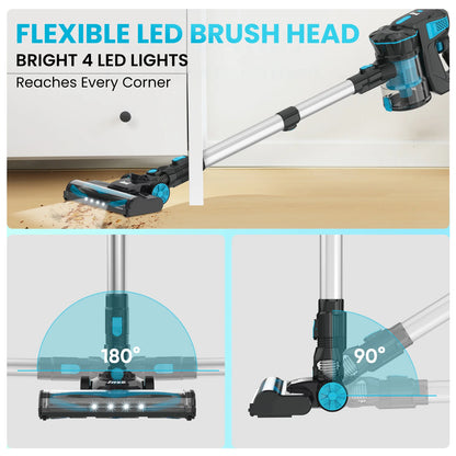 INSE Cordless Vacuum Cleaners, 6-in-1 Lightweight Stick Vacuum for Hardwood Floor Carpet Pet Hair, V770