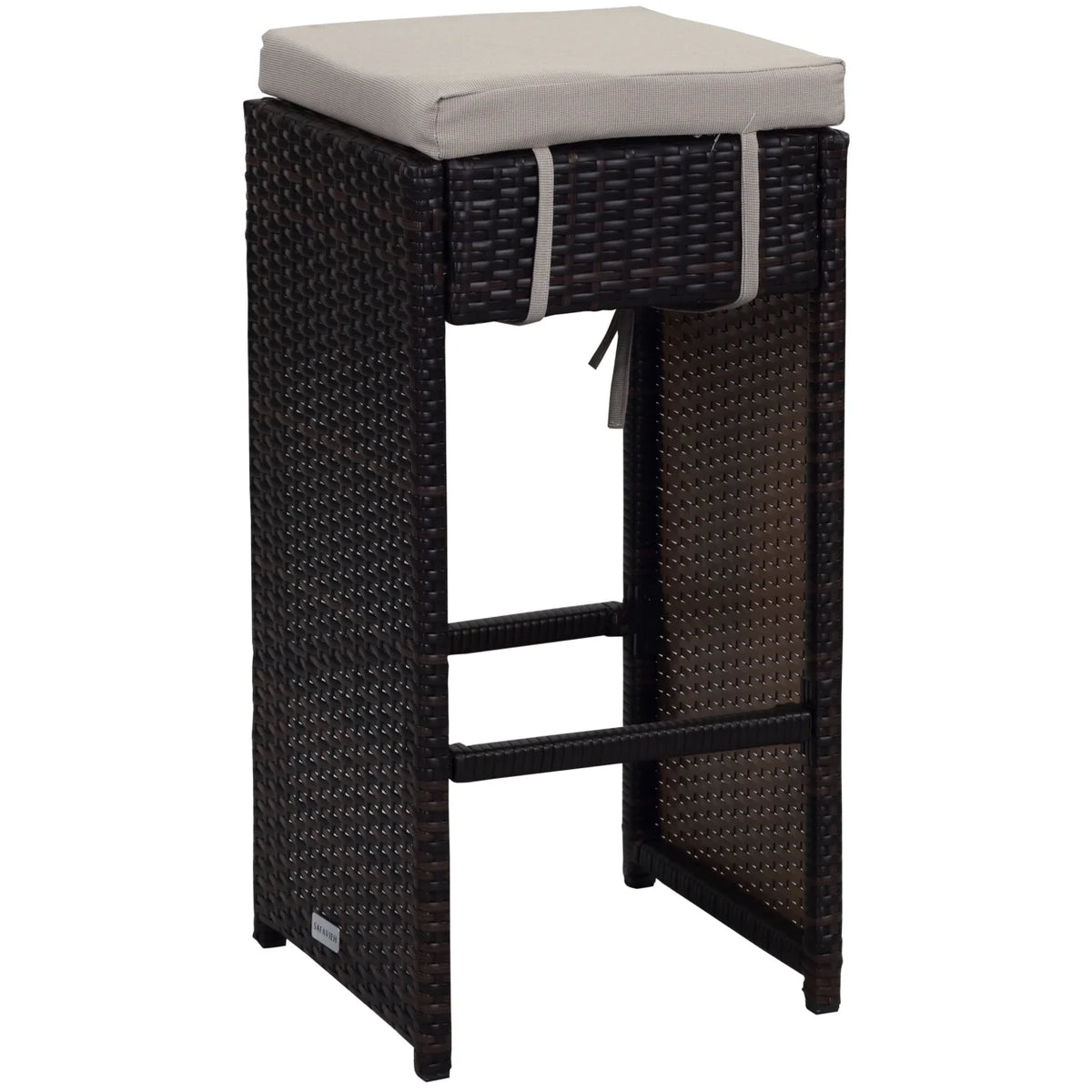 SAFAVIEH Outdoor Collection Sanders Outdoor Bar Set Titanium/Sand