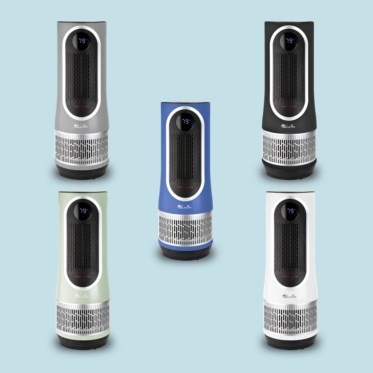 LivePure 3 in 1 Clean Heat Air Purifier/Fan & Heater. Denim Blue
