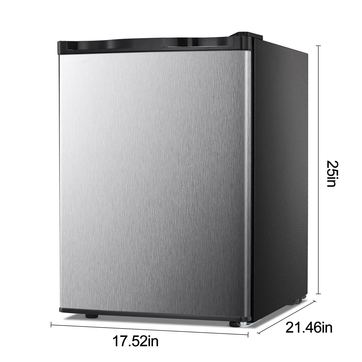 KNDKO 2.6Cu.ft Upright Freezer, Mini Freezer with Reversible Single Door, Removable Shelves, Adjustable Thermostat for Home/Kitchen/Office, Silver