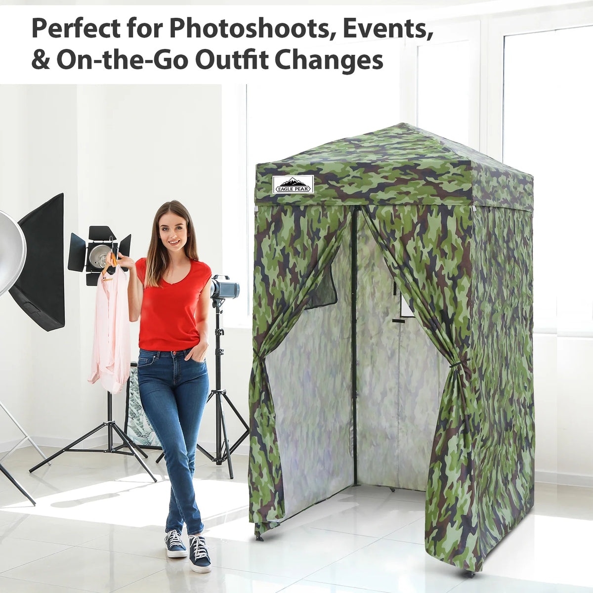 EAGLE PEAK Flex Ultra Compact 4 ft x 4 ft Pop-up Changing Room Canopy, Portable Privacy Cabana