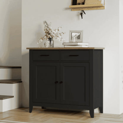 Homfa Entryway Cabinet, Kitchen Storage Cabinet, Farmhouse Buffet Sideboard with 2 Drawers and 2 Doors,Coffee Bar with Storage for Dining Room Living Room,White
