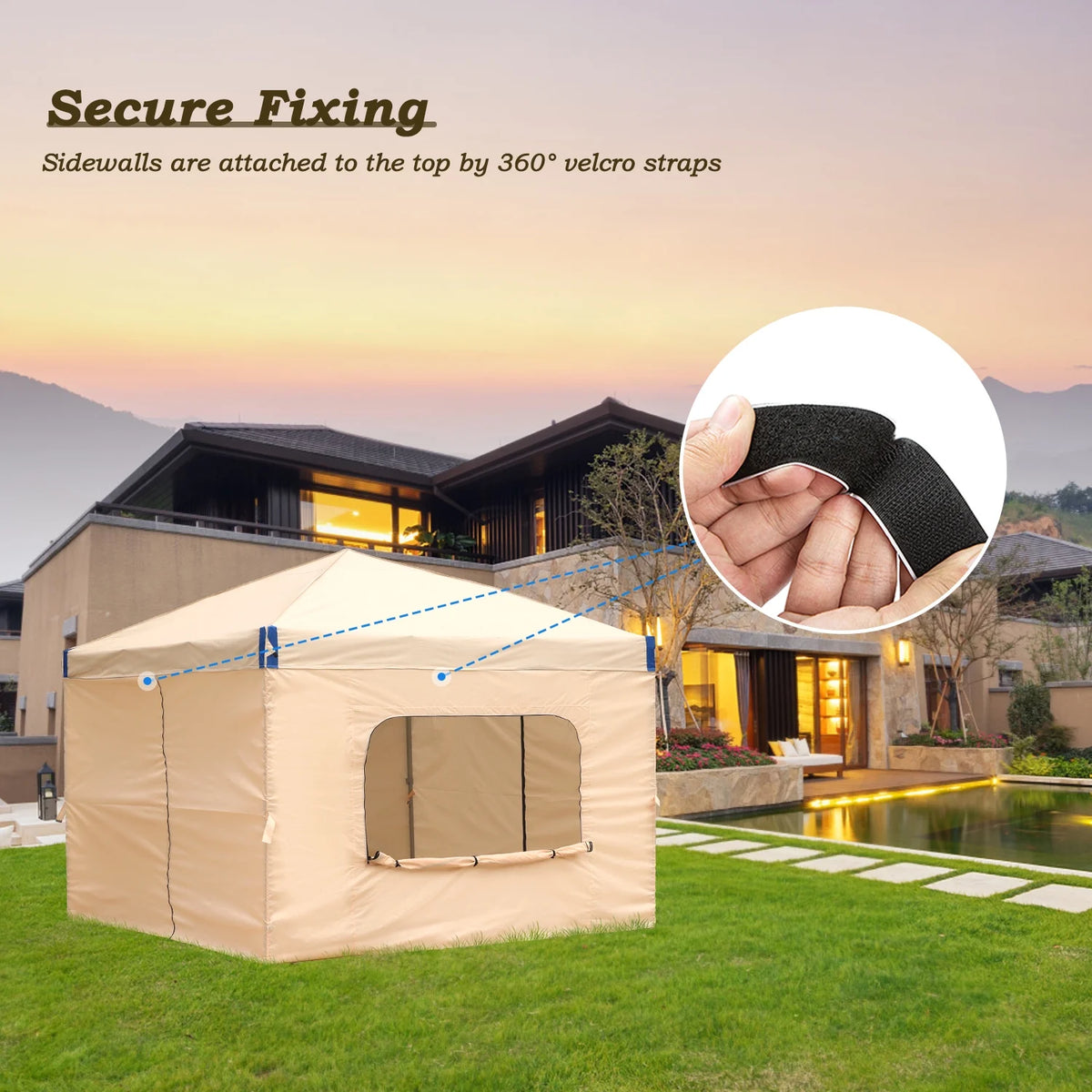 Aoodor Pop Up Canopy Tent with Removable Mesh Window Sidewalls, Portable Instant Shade Canopy with Roller Bag
