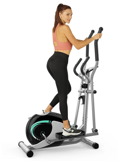 THERUN Elliptical Machines for Home Use, Ultra Quiet Magnetic Elliptical Trainer Exercise Machine, 8 Levels Adjustable Resistance Elliptical Training Machine w/LCD Monitor, Pulse Sensor