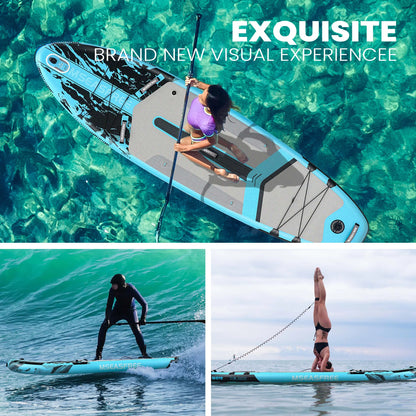 MSEASFREE 11.5 ft Inflatable Paddle Board All-Purpose Fishing Stand up Paddle Board with Full SUP Accessories