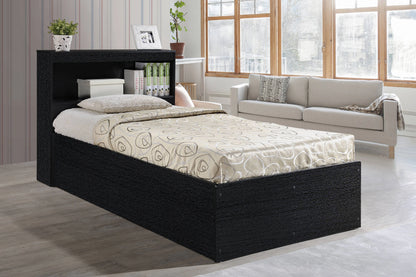 Hodedah Twin-Size Captain Bed with 3-Drawers and Headboard in White