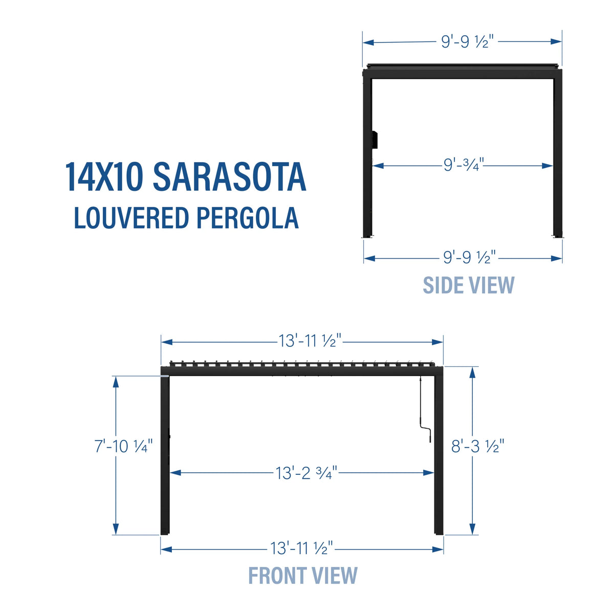 Backyard Discovery Sarasota 14'x10' Galvanized Steel Louvered Pergola Kit, Adjustable Roof