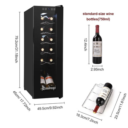 Ktaxon 18 Bottle Compressor Wine Cooler Freestanding Wine Fridge, Fast Cooling, Low Noise