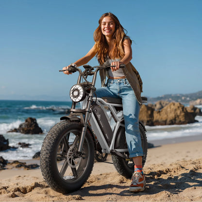 TST Electric Bike for Adults, 750W Peak 1500W Motor, 20"x4" Fat Tire, E Mountain Bike, 48V/15AH UL2849