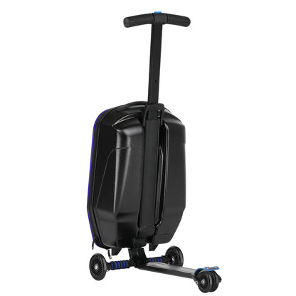 Advwin Scooter Luggage for Kids & Adults, Hardside Ride on Suitcase for Kids Ages 4-15 Multifunctional Lightweight Foldable Carry on Luggage with Wheels Ride on for Children Teenagers, Pink