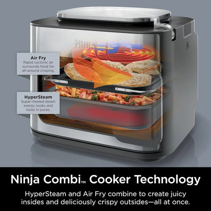 Restored Ninja R-SFP701 14-in-1 Multicooker, Oven & Air Fryer, 15-Min Meals, 3 Accessories, Grey (Refurbished)