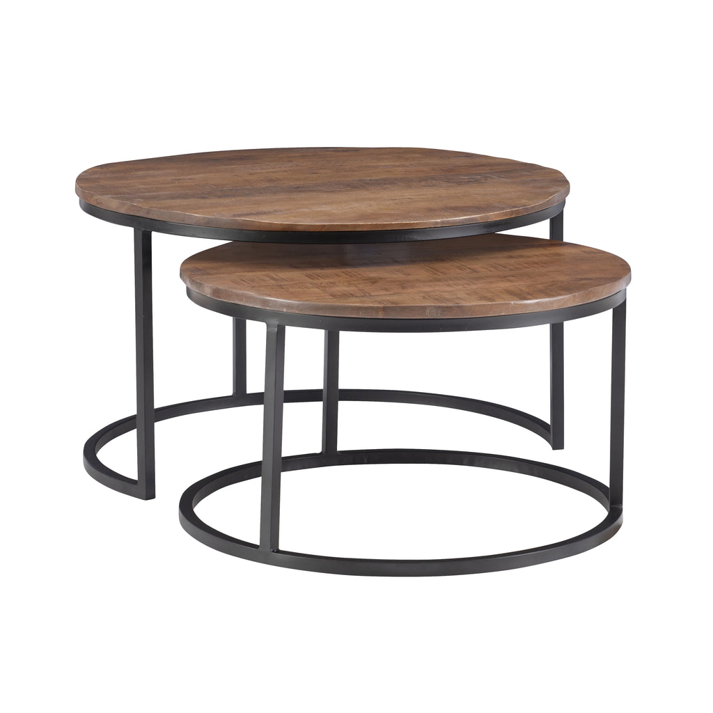 Darden Bohemian Nesting Coffee Tables, Set of 2, Black/Brown