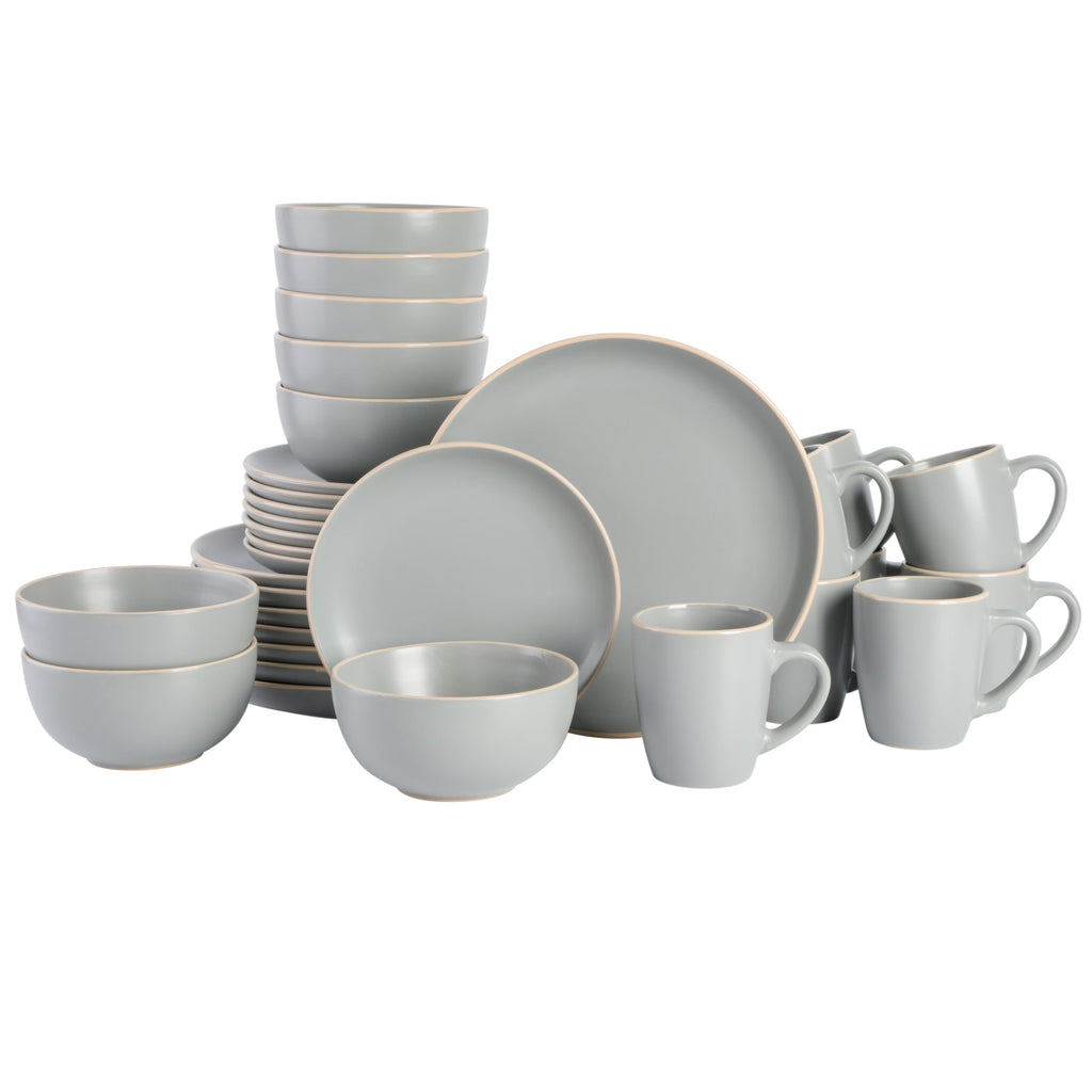 Gibson Home Rockaway 32 Piece Dinnerware Set - Gray