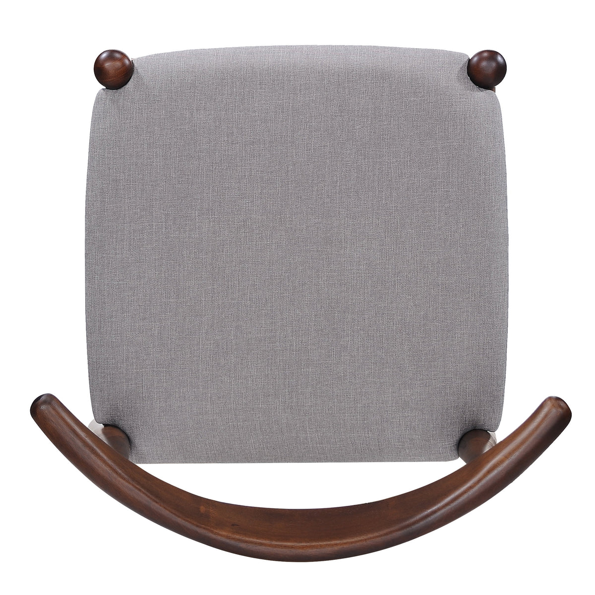 GDF Studio Virgil Mid Century Modern Fabric Upholstered Dining Chairs, Set of 2, Charcoal and Walnut