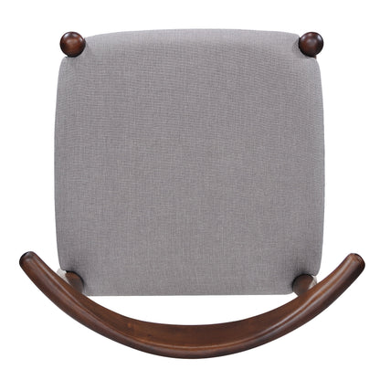 GDF Studio Virgil Mid Century Modern Fabric Upholstered Dining Chairs, Set of 2, Charcoal and Walnut