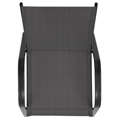 Flash Furniture 5 Pack Brazos Series Brown Outdoor Stack Chair with Flex Comfort Material and Metal Frame