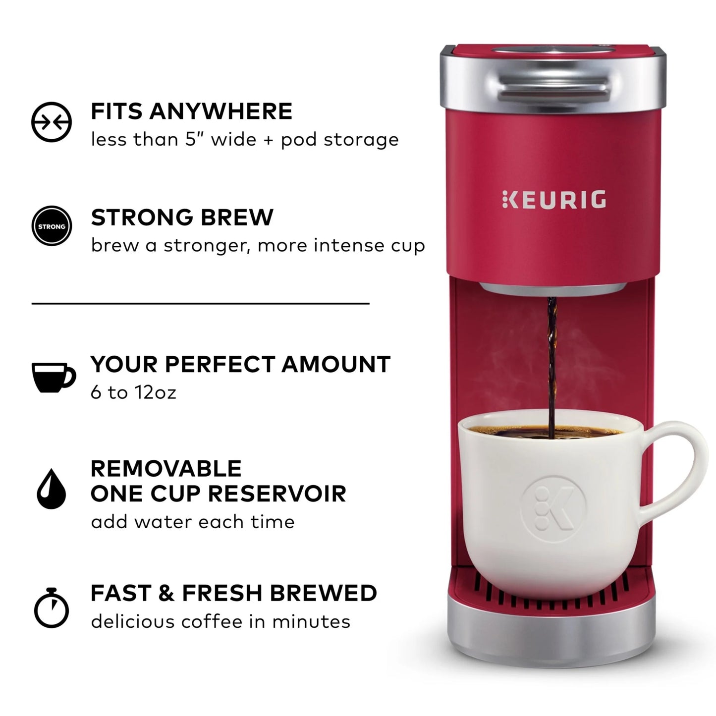 Keurig K-Mini Plus Single Serve K-Cup Pod Coffee Maker, Dusty Rose