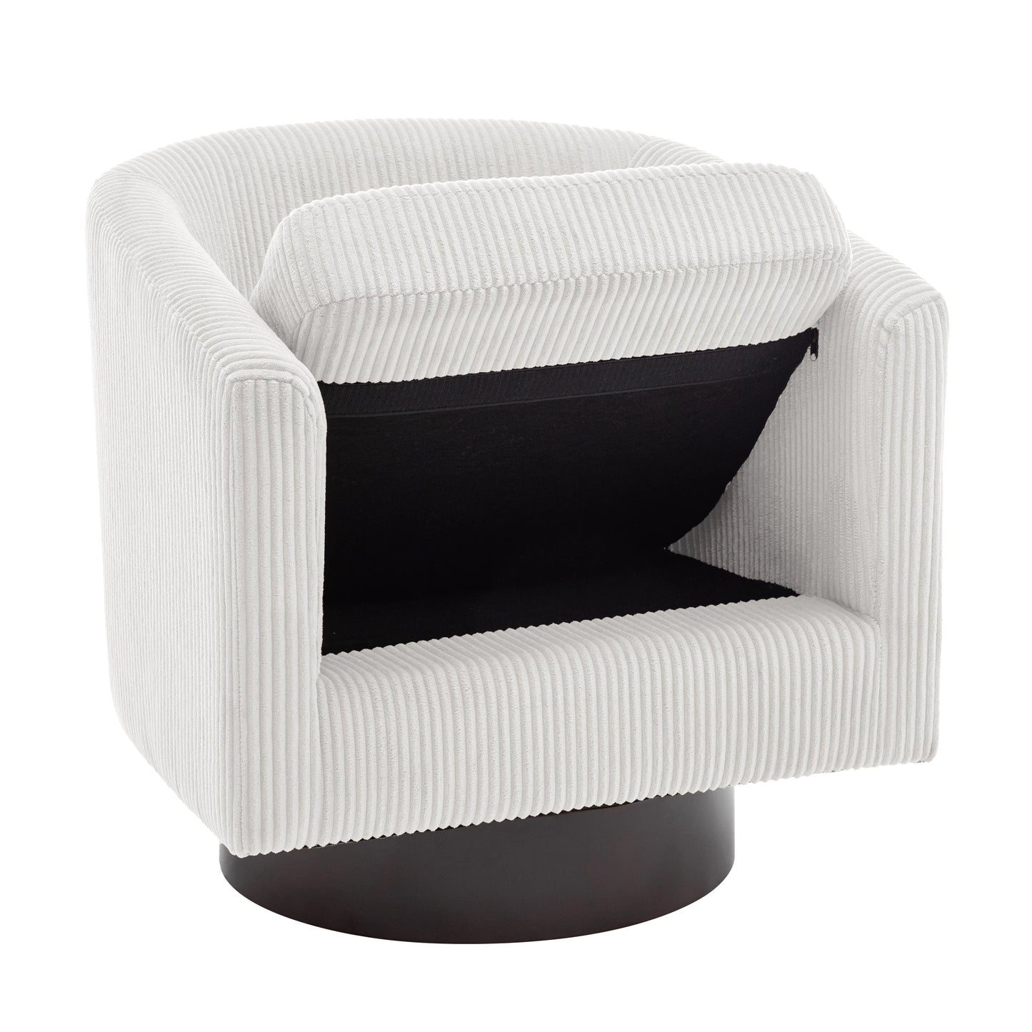 UIXE Swivel Accent Chair, Upholstered Fabric Barrel Chair for Living Room, Small Single Sofa Bedroom Reading Seat, Light Gray