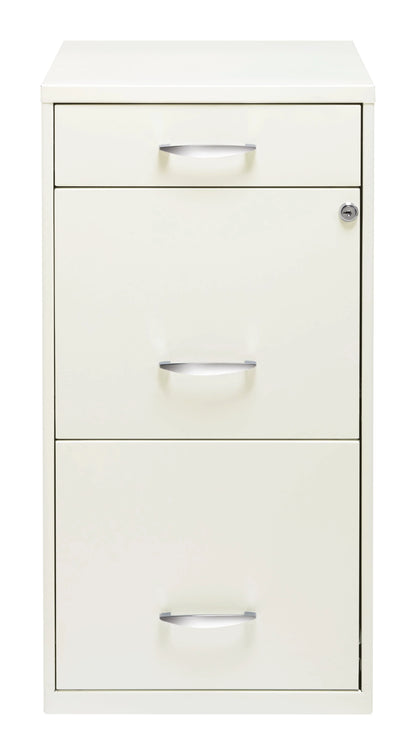 Space Solutions 3 Drawer Letter Width Vertical File Cabinet with Pencil Drawer, White