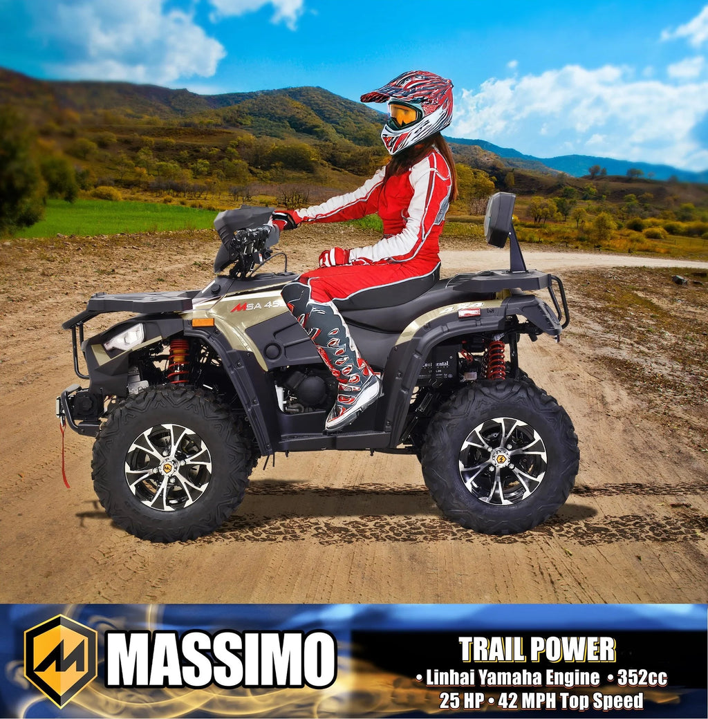Massimo MSA450F Adult ATV Quad 352cc 25 HP 4 Stroke 4-Wheeler - Sand