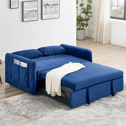 Convertible Sofa Bed,3 in 1 Sleeper Sofa with 2 Pillows and Adjustable Backrest for Living Room Office,Black