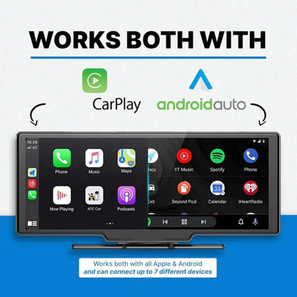Car Tablet Pro Max 2025 Model, 10.26" HD Touch Carplay & Android Auto Screen, 4K Dash Cam Dual Camera with Voice Control, Mirror Link, Bluetooth, GPS Navigation, 1080p Backup Camera 64/128G