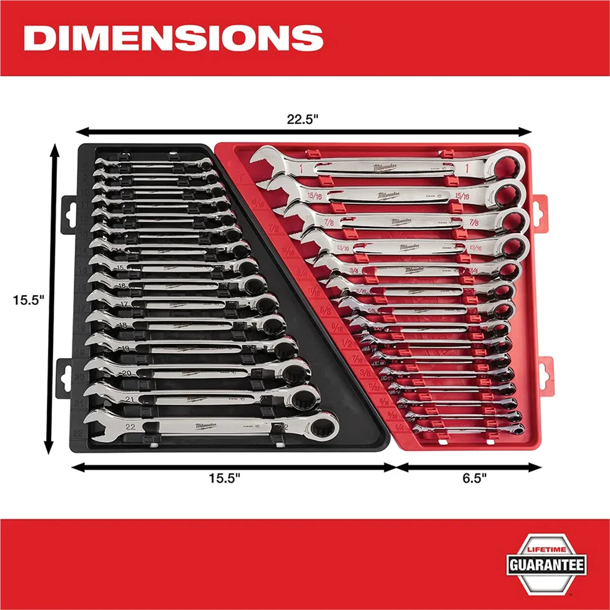 Milwaukee 48-22-9416 15pc Ratcheting Combination Wrench Set - SAE