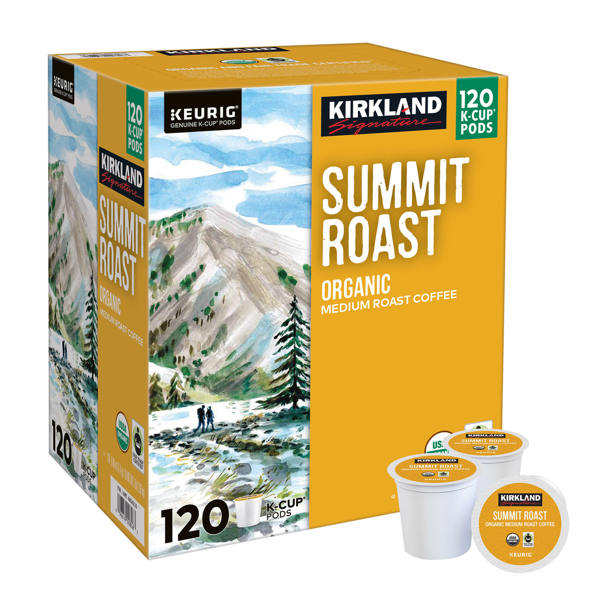 Kirkland Signature Coffee Organic Summit Roast K-Cup Pod, 120-count