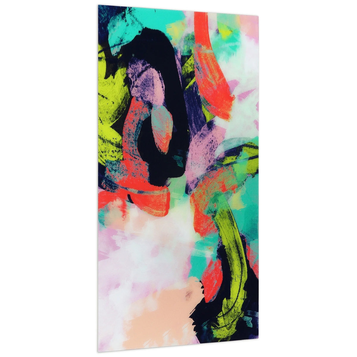 Empire Art Direct Blue Splash Frameless Free Floating Tempered Glass Panel Graphic Wall Art, 72" x 36", Ready to Hang