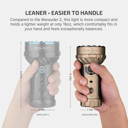 OLIGHT Marauder Mini 7,000 Lumens Bright Flashlight with 600 Meters Beam Distance, Powerful RGB Lights, Magnetic Rechargeable for Outdoors Work, Hunting, and Searching(Black)
