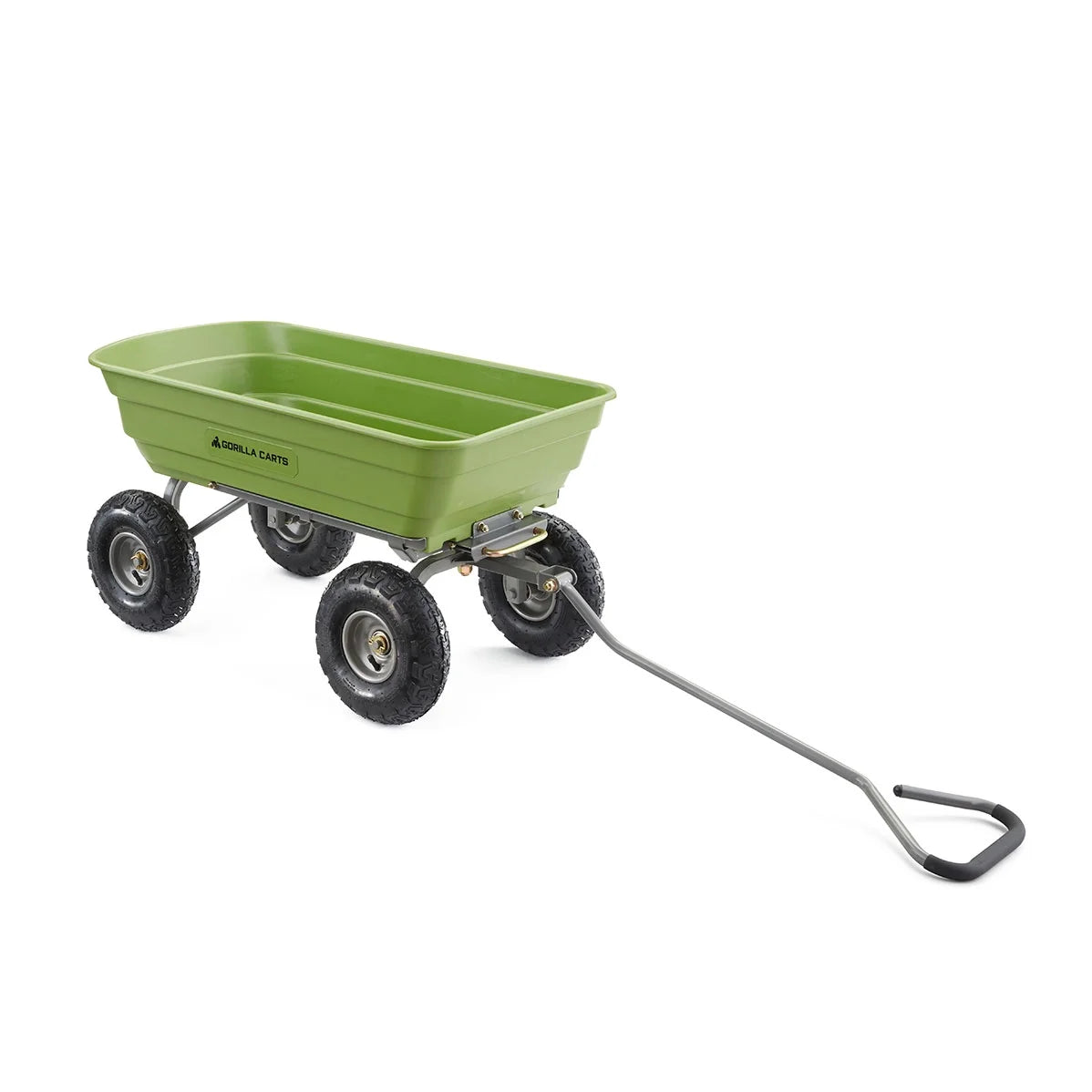 Gorilla Carts 4 Cu Ft Poly Garden Dump Cart with Quick-Release, 600 lb Capacity, Green