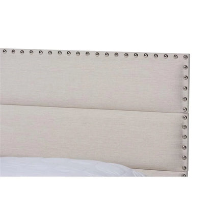 Bowery Hill Modern Fabric Upholstered Full Size Bed in Dark Gray