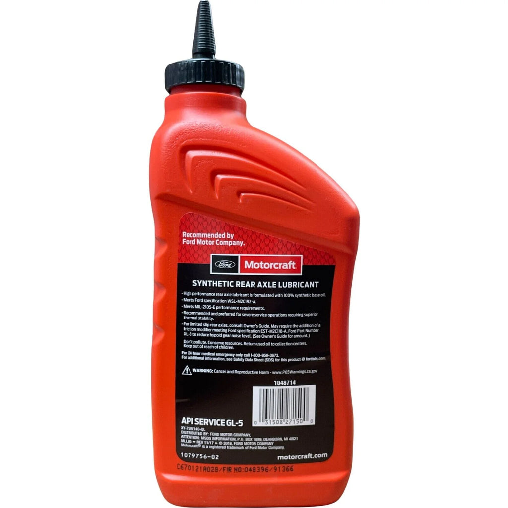 Motorcraft 75W140 Synthetic Gear Oil Fluid Rear Axle Lubricant Ford OEM 3 Pack