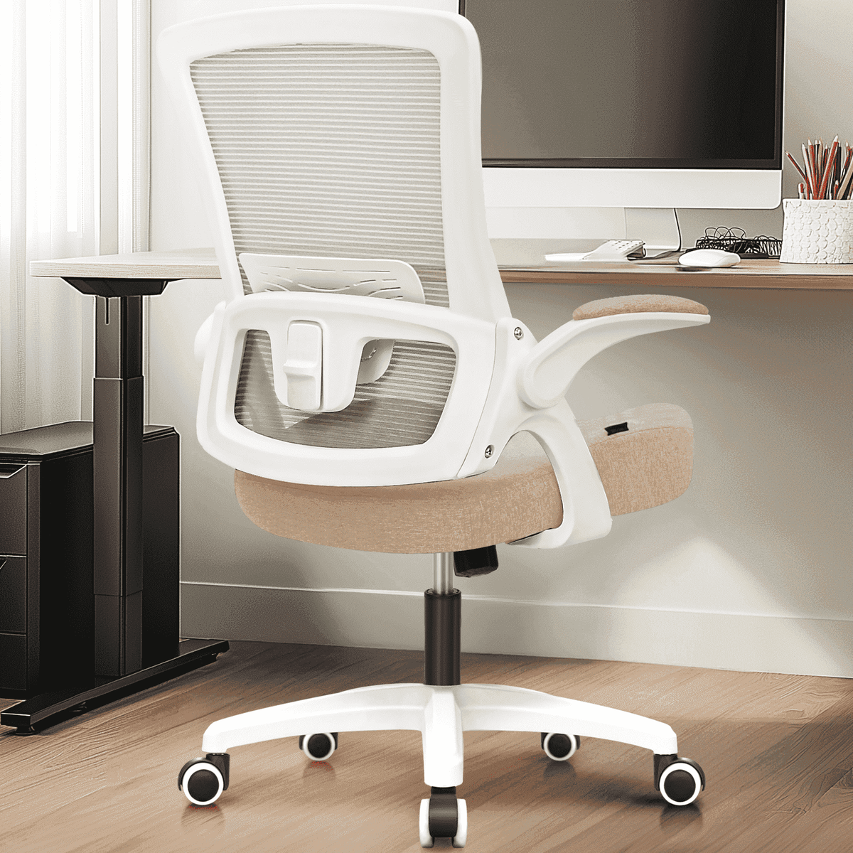 NEO CHAIR Ergonomic Office Chair, Adjustable High Back Mesh Desk Chair with Flip-up Arms, Black