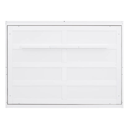 Harper & Bright Designs Full Size Murphy Bed Space-Saving Foldable Wooden Wall Bed with a Shelf for Guest Room Home Office, Gray