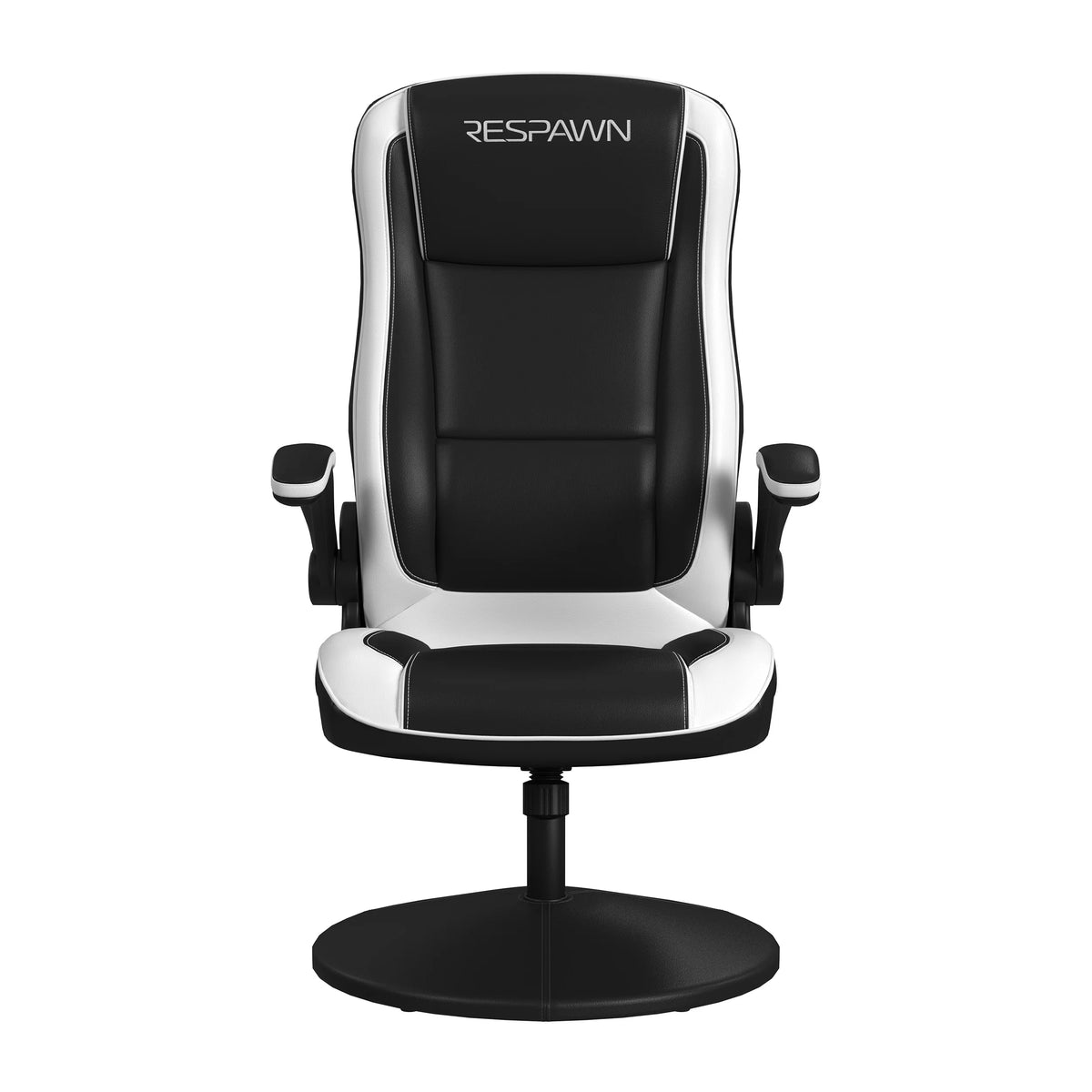 RESPAWN 800 Swivel Rocker Gaming Chair - Ergonomic Floor Gaming Seat with Lumbar Support, Flip Up Armrest, High Back, Pedestal Base, Comfortable No Wheels Console Video Game Rocker Chair - Red