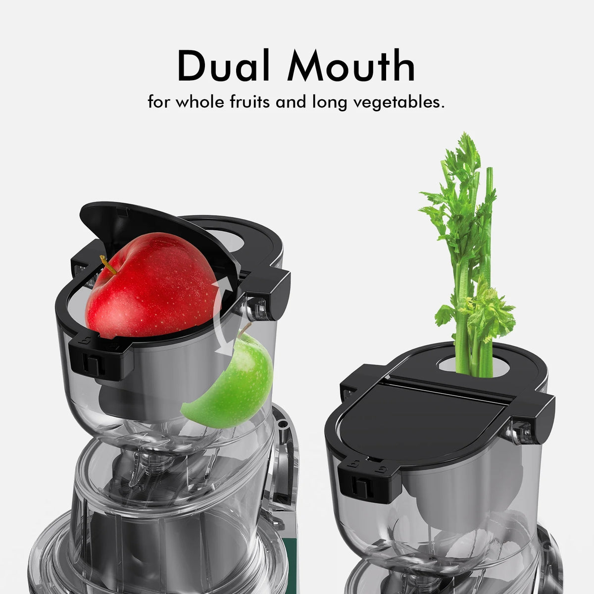 SIFENE 200W Cold Press Juicer Machine for Fruits and Vegetables, Masticating Juice Maker with 83mm Wide Chute, High Yield, Easy Clean, Gray