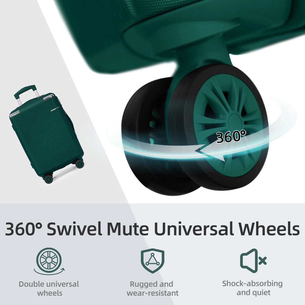 Sunbee Hardside Luggage Set 3 Piece Set Lightweight Suitcase with TSA Lock Spinner Wheels