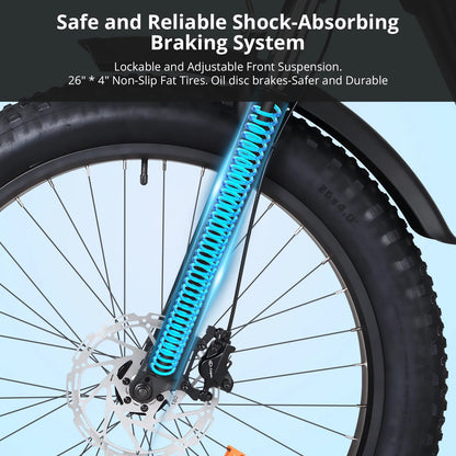 Electric Bike for Adults,1000W E Bikes for Men,26" Fat Tire Electric Bikes,48V 17.5AH Battery,28MPH,7 Speed&Dual Hydraulic Disc Brakes,LCD Screen,60Miles Range,Electric Mountain Bicycle